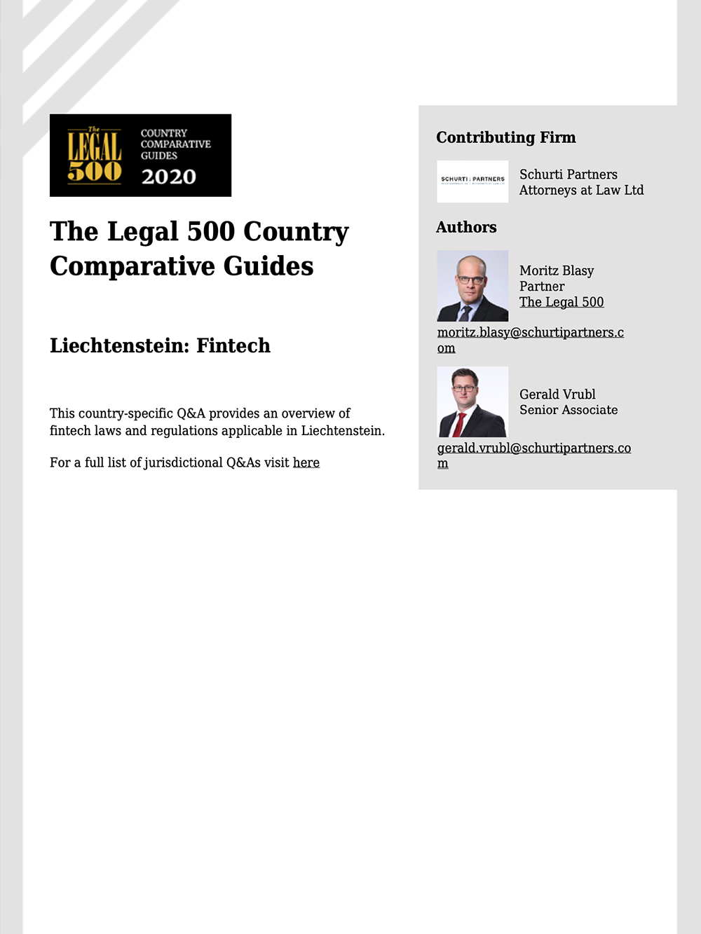 The Legal 500 | FinTech Q&As