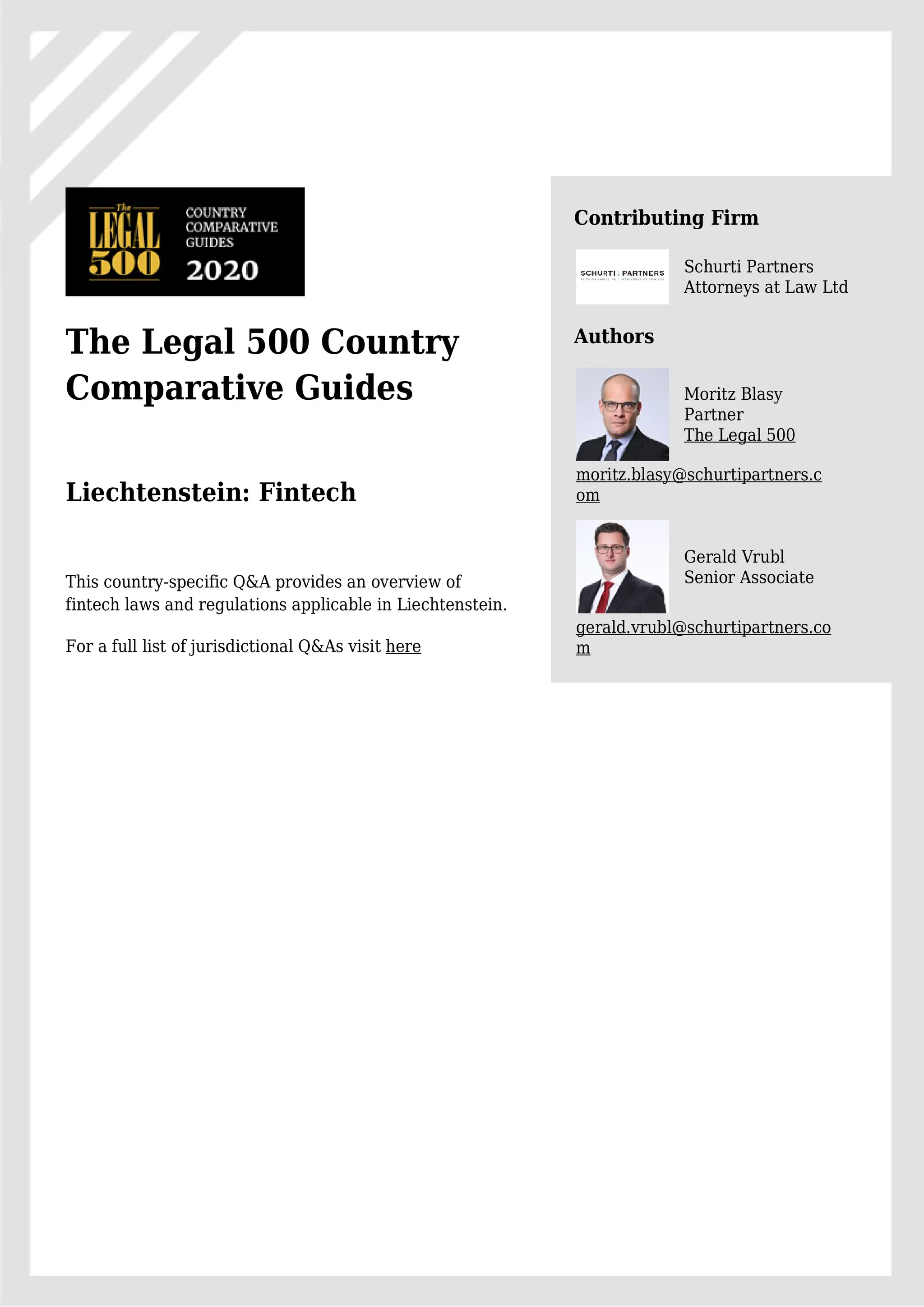 The Legal 500 | FinTech Q&As